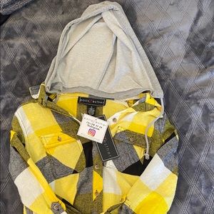 Yellow flannel hoodie